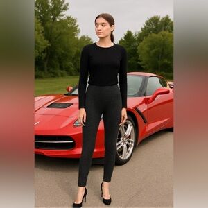 Loft Black Patterned Women's Pants